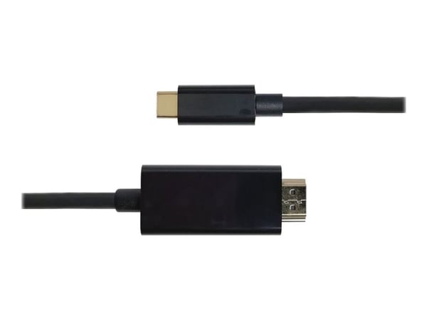 Deltaco USB-C / HDMI -kaapeli, 4K UHD, kullattu, 0,5 m, musta, 0,5 m, HDMI-tyyppi A (vakio), HDMI, Uros, Uros, Suora