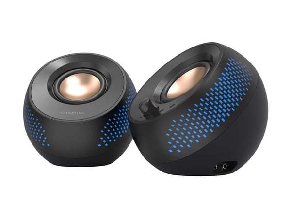 Creative Pebble X - Kaiuttimet - PC:lle - 2.0-kanavainen - langaton - Bluetooth - 15 Watt (Yhteensä) - musta