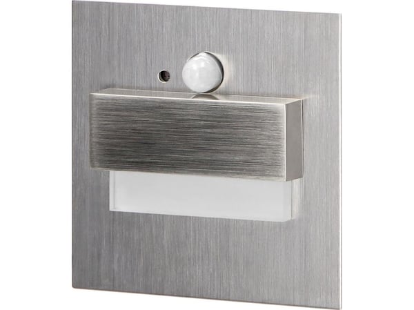 Orno TRACO LED trappebelysning 1,5W innfelt armatur 12VDC 30lm 6000K satin med bevegelses- og lyssensor