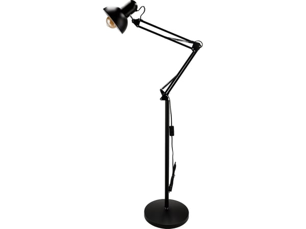 Gulvlampe Orno LUWES, 185 cm, E27, maks. 18 W, svart