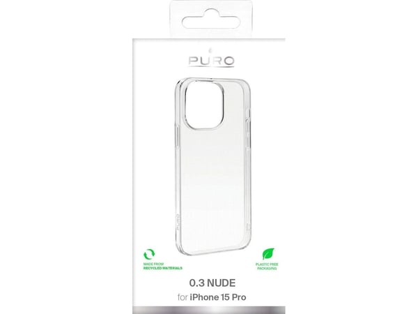 PURO 03 NUDE, Mobilskal, Apple, IPhone 15 Pro, 17 cm (6.7"), Transparent