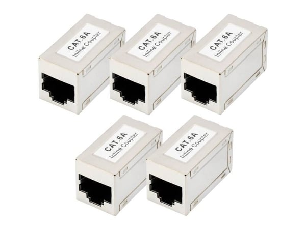 DIGITUS - Kopplingsdon för nätverk - RJ-45 (hona) till RJ-45 (hona) - skärmad - CAT 6a - modulär, stiftkoppling: 1:1 (paket om 5)