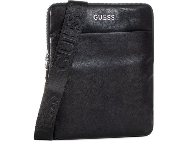 Guess Scala Flat Top Zip tekstil crossbody-veske, svart, for menn