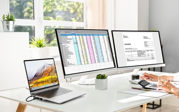 Manhattan 190398, Koblet med ledninger (ikke trådløs), USB 3.2 Gen 1 (3.1 Gen 1) Type-C, 100 W, 10,100,1000 Mbit/s, Grå, MicroSD (TransFlash), SD