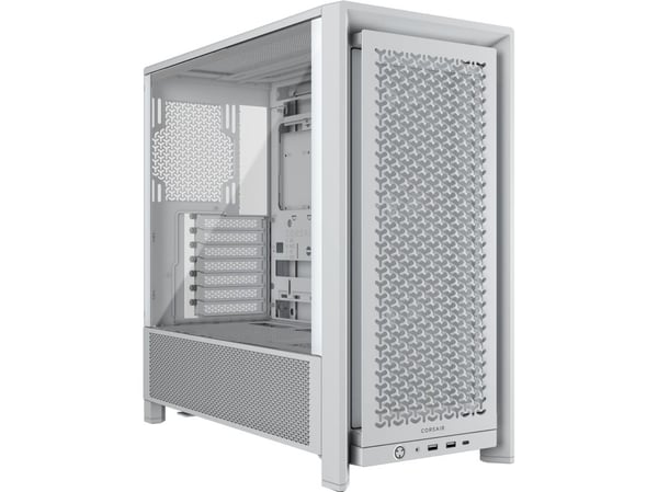 CORSAIR FRAME 4000D RS - Midi-tårn gaming - utvidet ATX (E-ATX) - sidepanel med vindu (herdet glass) - ingen strømforsyning (ATX) - hvit - USB/lyd