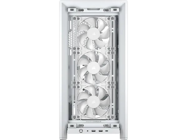 CORSAIR FRAME 4000D RS - Midi-tårn gaming - utvidet ATX (E-ATX) - sidepanel med vindu (herdet glass) - ingen strømforsyning (ATX) - hvit - USB/lyd