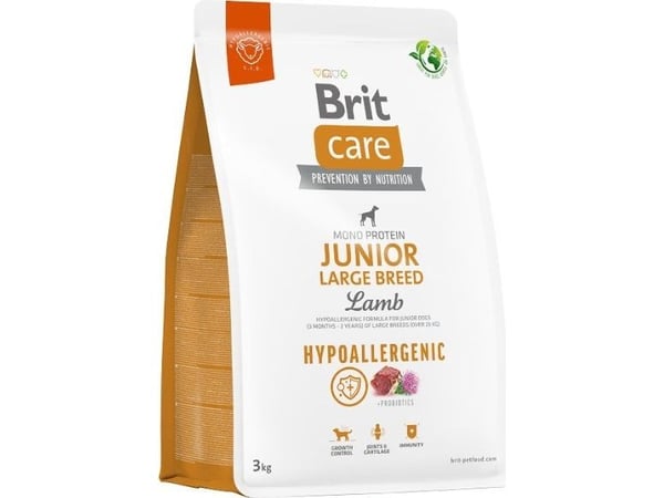 Brit tørrfôr til hund Care Dog Hypoallergenic Junior Large Lam 3 kg