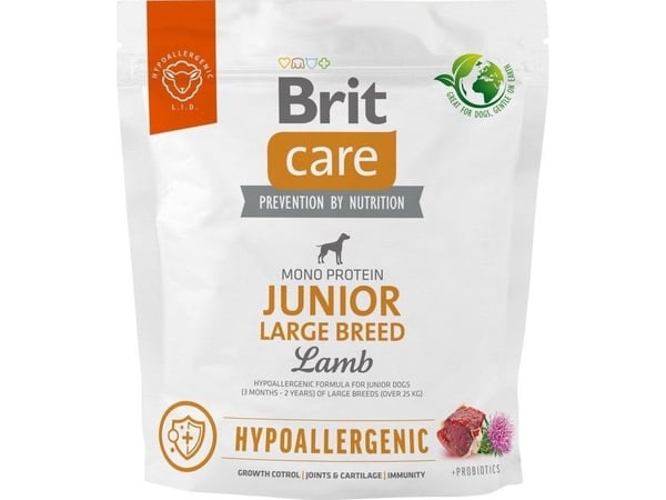 Brit tørrfôr til hund Dog Hypoallergenic Junior Large Breed lam 1 kg