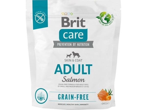 Brit Care Grain-free Adult Salmon & Potato, Voksen, Medium (11 - 25 kg), Mini (5 - 10kg), X-small (< 4kg), Eple, Potet, Laks, 1 kg