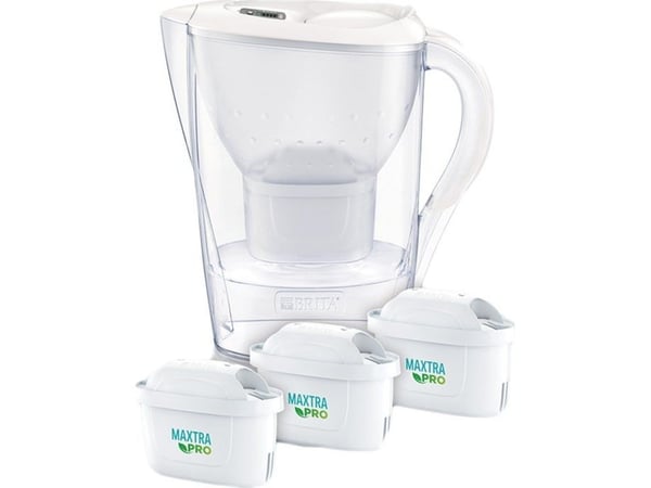 BRITA MARELLA 2,4 l vannkanne, hvit + 3 Maxtra Pro-filtre