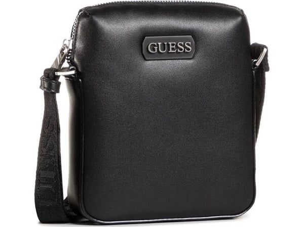 Guess Dan dokumentholder i lær crossbody veske svart mini for menn