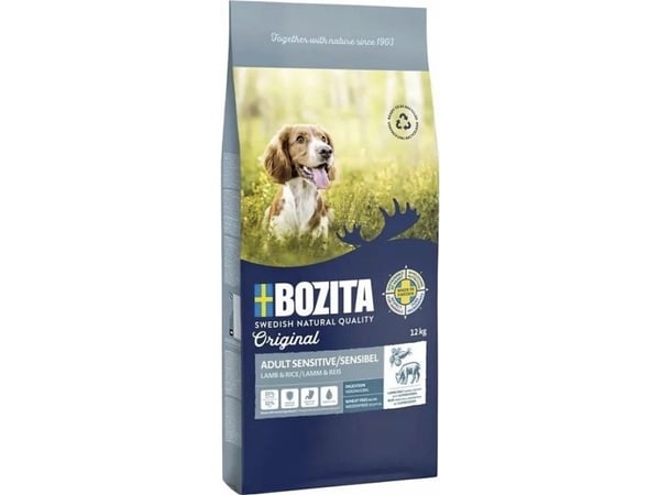 BOZITA Original Sensitive Digestion lam & ris - tørrfôr til hund - 12 kg