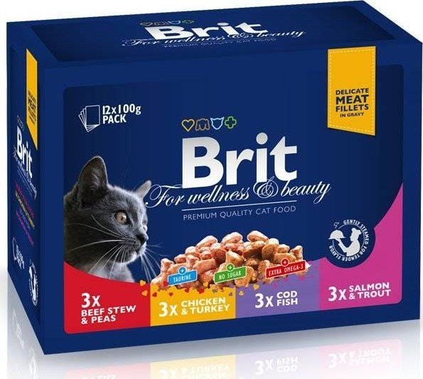 Brit Premium kattemat Family Plate kylling & fisk 12x100 g
