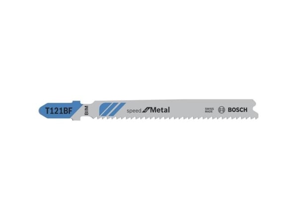 Bosch T 121 BF, Stikksagblad, Aluminium, Blad metall (medium tykk), Bimetall, 2 mm, 9,2 cm, 5 stykker