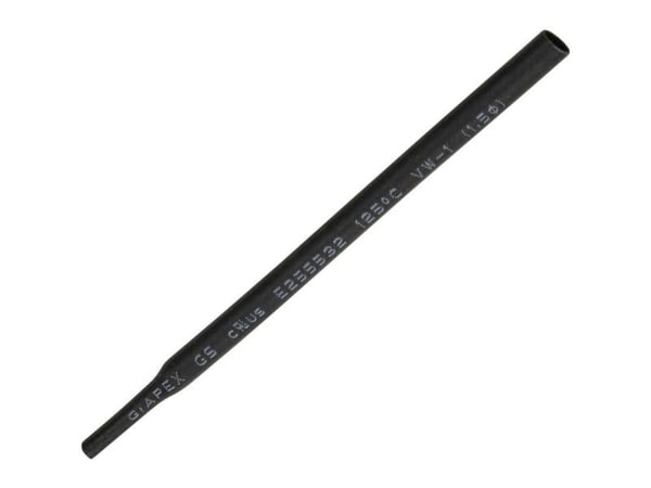 TRU COMPONENTS 1566748 Liimaton lämpökutisteputki Musta 1,50 mm 0,75 mm Lämpökutisteputki nopeus:2:1 15 metriä