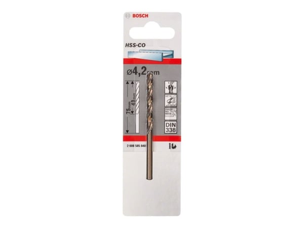 Bosch HSS-Co - Bor - bor - 4.2 mm - H8 - cylindrical - lengde: 75 mm