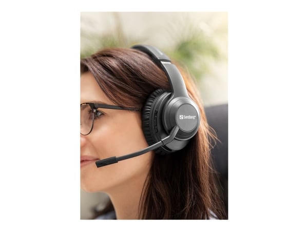 Sandberg Pro - Hodesett - full størrelse - Bluetooth - trådløs, kablet - aktiv støydemping - USB-C