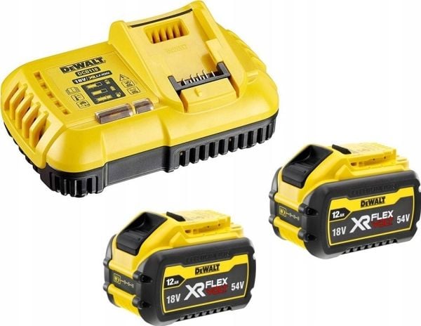 2 akun sarja 54V Li-Ion 12,0Ah + laturi DeWALT [DCB118Y2-QW]