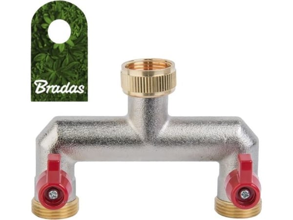 Bradas fordelingsmanifold 2-veis med ventiler GW 3/4 til 2x GZ 3/4 BR-3034 BRADAS 4641 Bradas fordelingsmanifold 2-veis med ventiler GW 3/4 til 2x GZ 3/4 BR-3034 BRADAS 4641