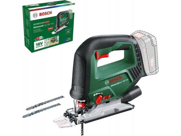 Bosch AdvancedSaw 18V-140, Toppgrep, Svart, Grønn, Aluminium, Stål, Tre, Aluminium, 3000 spm, 14 cm - SOLO