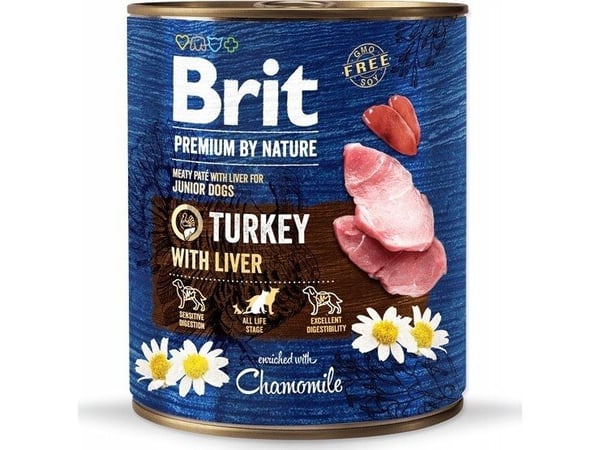 BRIT Premium by nature Junior Kalkkunanmaksa - märkäruoka koirille - 800g