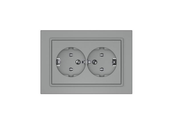 Vilma Socket 2-Place grå Rp16-021 Qr1000