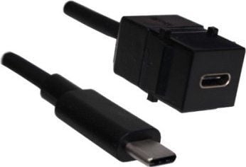 Bachmann 917.121, litteä, musta, USB C, naarasliitin, 1 kpl