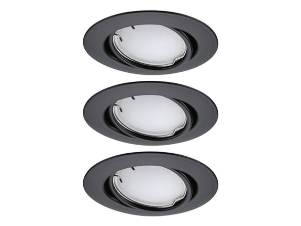 Paulmann Base, Innsunket spotlight, 1 ampuller, LED, 14,7 W, 6500 K, Sort