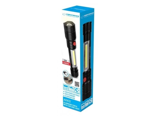 Esperanza Apate, Lommelykt, Sort, Knapper, LED, 2 lamper, 3 W