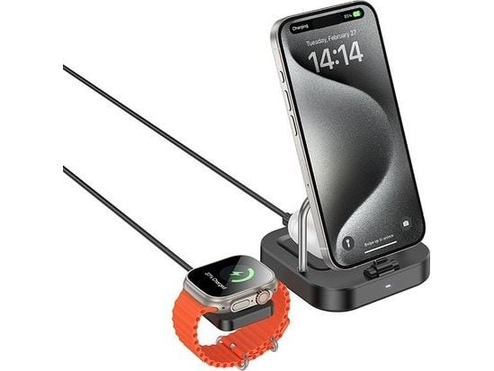 HOCO induksjonslader 3-i-1 kompatibel med Apple Watch 3A 5W CQ16A svart