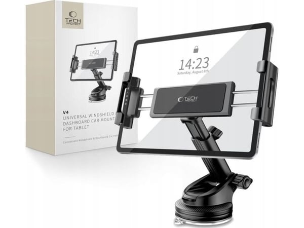 TECH-PROTECT V4 universell holder for frontrute & dashbord for nettbrett svart TECH-PROTECT V4 universell holder for frontrute & dashbord for nettbrett svart