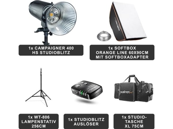Studiolampa Walimex walimex pro Campaigner 400 HS Set Singel
