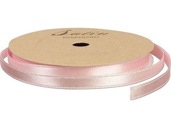 Satinbånd 10 mm 10 m lys rosa