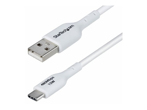 2M WHITE USB-A TO USB-C CABLE CHARGER CORD USB 2.0 DATA TRANSF