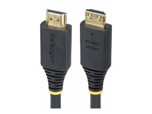 Startech 3ft High Speed HDMI Cable w/Gripping Connectors, 4K 60Hz - High Speed - HDMI-kabel med Ethernet - HDMI hann til HDMI hann - 90 cm - skjerm...