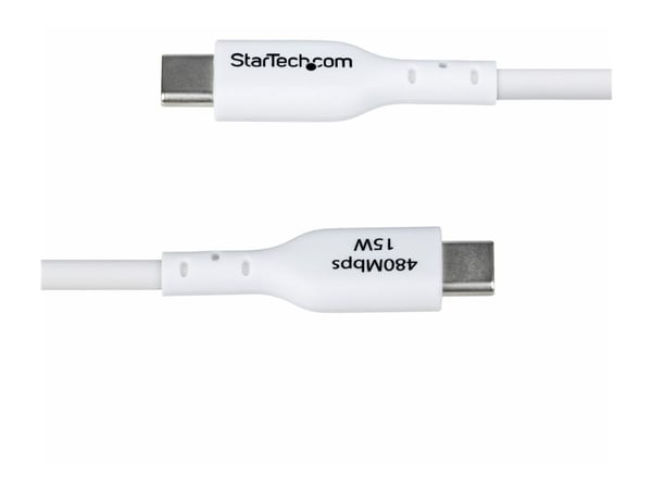 2M WHITE USB-A TO USB-C CABLE CHARGER CORD USB 2.0 DATA TRANSF
