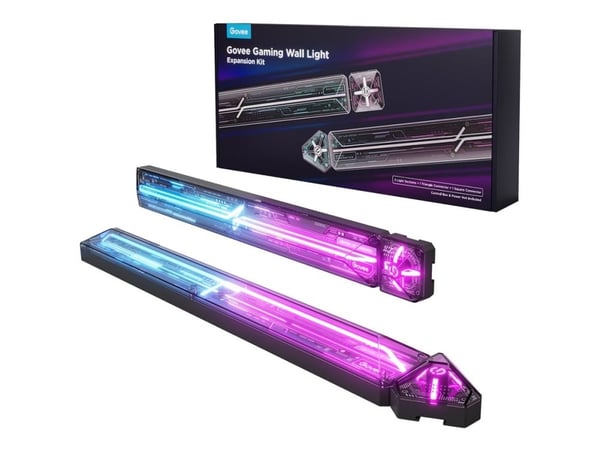 Govee Gaming Wall Light ekspansjonskit (2 rør + 1 firkantet kontakt + 1 trekantkontakt)