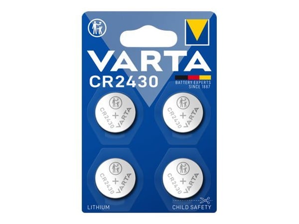 Varta Batterie Knopfzelle CR2430 3V 290mAh Lithium 4St. - Batterie - CR2430 (06430 101 404)