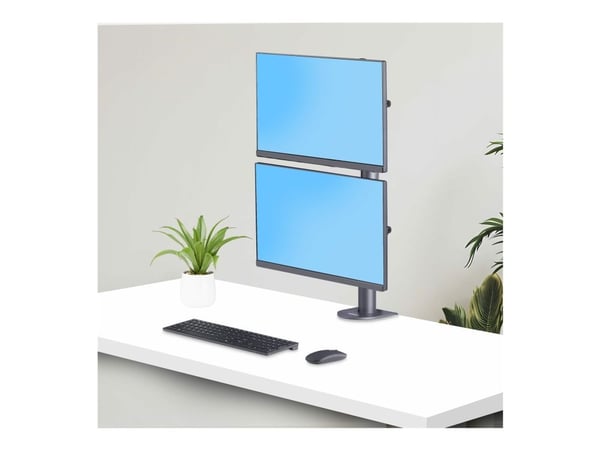 Startech Desk Mount For 2x Vertically Stacked Monitors, Dual 49", TAA - Monteringssett (2 VESA-plater, polehette, 2 VESA-feste, C-klemme 25 - 100 m...