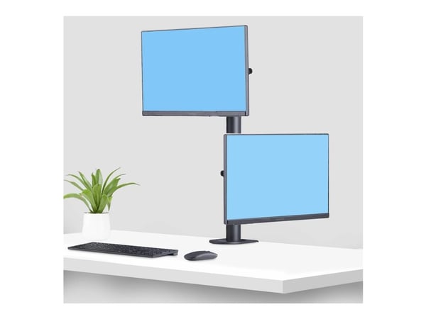 Startech Desk Mount For 2x Vertically Stacked Monitors, Dual 49", TAA - Monteringssett (2 VESA-plater, polehette, 2 VESA-feste, C-klemme 25 - 100 m...