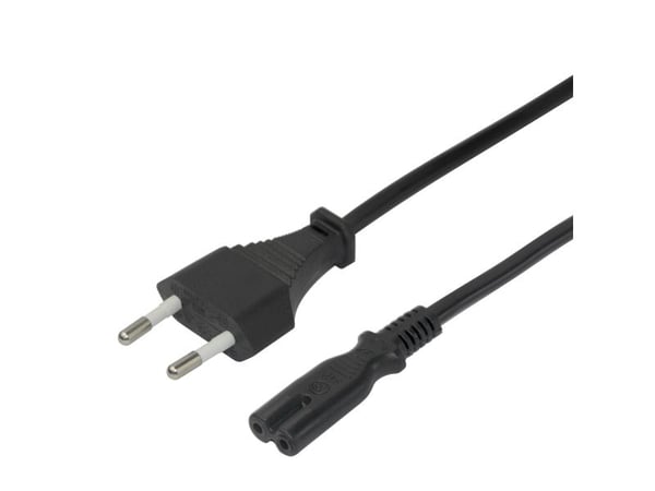 DELTACO - Virtajohto - Europistoke virtalähteeseen IEC 60320 C7 - 3 m - musta