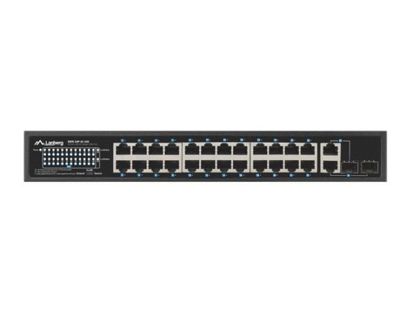 Lanberg RSFE-24P-2C-250, Uhåndtert, Gigabit Ethernet (10/100/1000), Strøm over Ethernet (PoE), Rack-montering, 1U