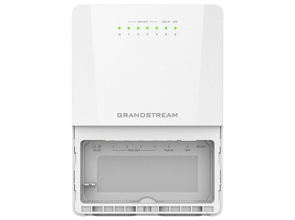 Grandstream GWN7710 Series GWN7710R - Switch - Styrt - 5 x 10/100/1000 (PoE) + 1 x 1/2.5G SFP - stangmonterbar, veggmonterbar, DIN-skinnemonterbar ...