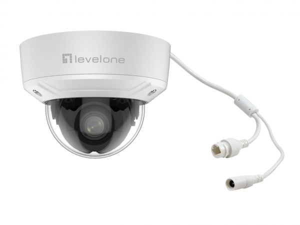 LevelOne FCS-3461, IP-sikkerhetskamera, Inne & Ute, Koblet med ledninger (ikke trådløs), 120 dB, Tak, Hvit