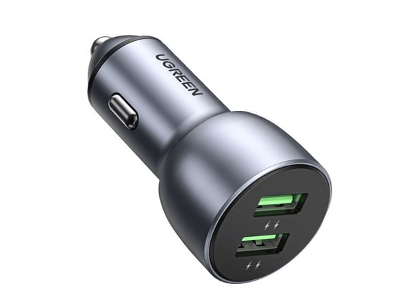 Ugreen - Bilstrømadapter - 36 watt - QC 3.0 - 2 utgangskontakter (USB) - grå