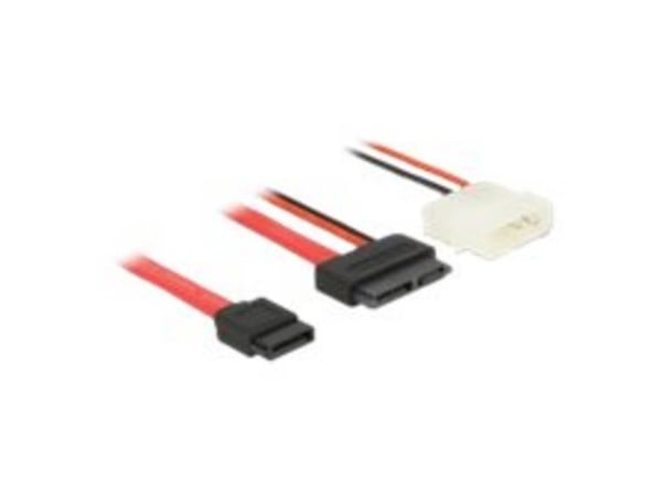 Delock - SATA-kabel - Slimline SATA (hunn) til 4-pin intern strøm, SATA - 50 cm
