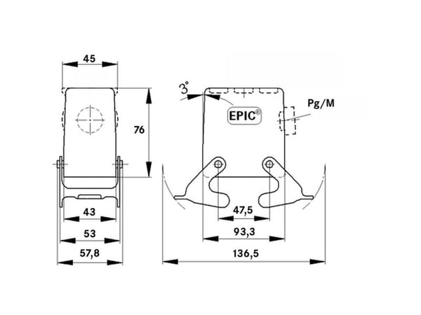 Lapp EPIC H-B 16 TSBH, 136,5 mm, 57,8 mm, 5 stk
