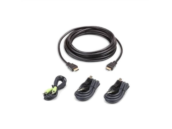 ATEN 2L-7D03UHX4 USB HDMI Secure KVM - Tastatur / video / mus / lyd / USB-kabelsett - TAA-samsvar - for ATEN CS1182H4