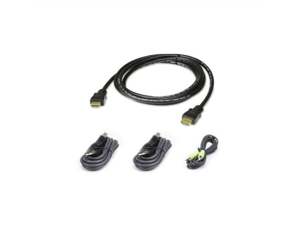 ATEN 2L-7D02UHX4 - Tastatur / video / musekabelsett (KVM) - TAA-samsvar - for ATEN CS1182H4