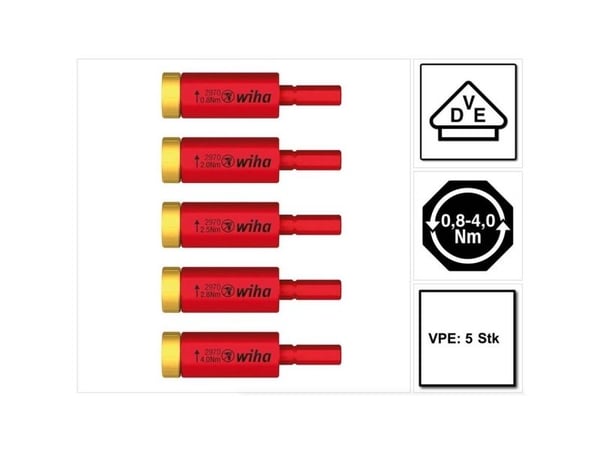 Wiha 41479, 5 stykker, Torq-Set, 4 Nm, 168 g